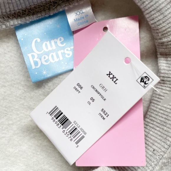 Care Bears NWT Cheer Bear Oversized Crop Top Style Pull-on Crew Neck Sweatshirt - Picture 10 of 12